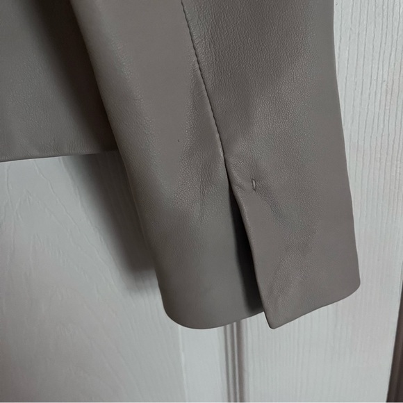 Vince Cross Front Dove Gray Washed-Leather Jacket - Picture 9 of 11